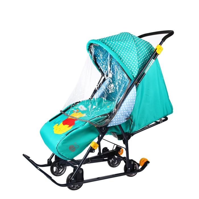 фото Санки коляска «disney-baby 1. винни», цвет изумрудный nika kids