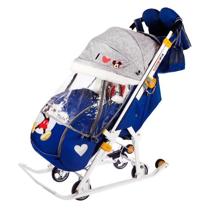 Санки коляска «Disney-baby 2. Микки Маус», цвет тёмно-синий 
Санки коляска «Disney-baby 2. Микки Маус», цвет тёмно-синий