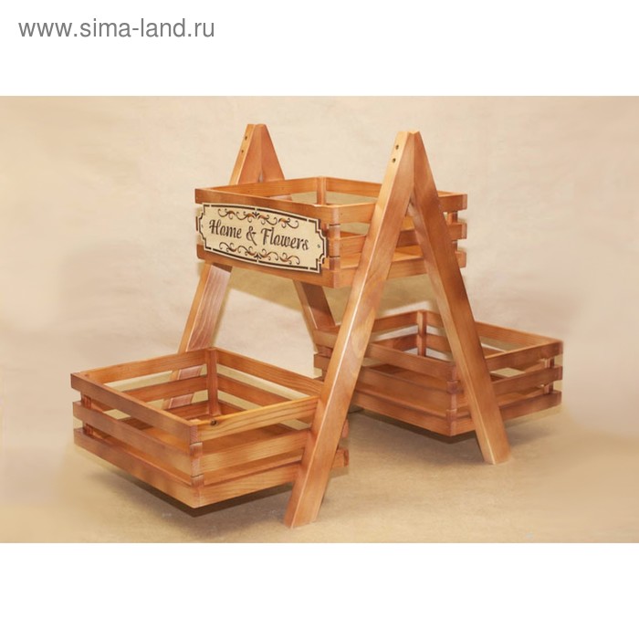 Кашпо деревянное 63×33×47.5 см из ящиков Триада, "Home Flowers", коричневый Дарим Красиво 
Кашпо деревянное 63×33×47.5 см из ящиков Триада, "Home Flowers", коричневый Дарим Красиво