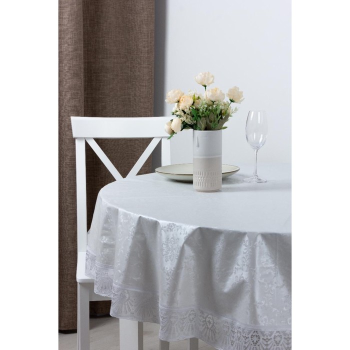 фото Готовая скатерть meiwa, d=178 см, цвет белый