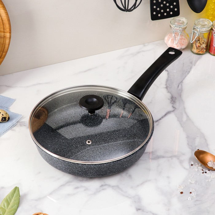 Сковорода алюминиевая 24 см, с антипригарным покрытием "Гранит" и стеклянной крышкой
Сковорода алюминиевая 24 см, с антипригарным покрытием "Гранит" и стеклянной крышкой