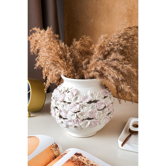 Ваза керамическая "Шар", настольная, бело-розовая, лепка, 17 см
Ваза керамическая "Шар", настольная, бело-розовая, лепка, 17 см