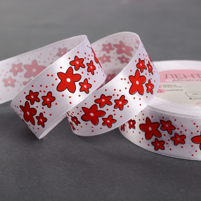 Лента атласная «Листья», 25 мм × 23 ± 1 м, цвет белый /красный
Лента атласная «Листья», 25 мм × 23 ± 1 м, цвет белый /красный