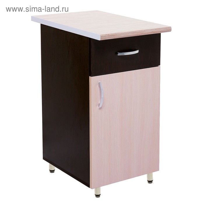 Шкаф напольный 400-1 ящ Тоника, 400х850х600, Венге/Дуб молочный
Шкаф напольный 400-1 ящ Тоника, 400х850х600, Венге/Дуб молочный