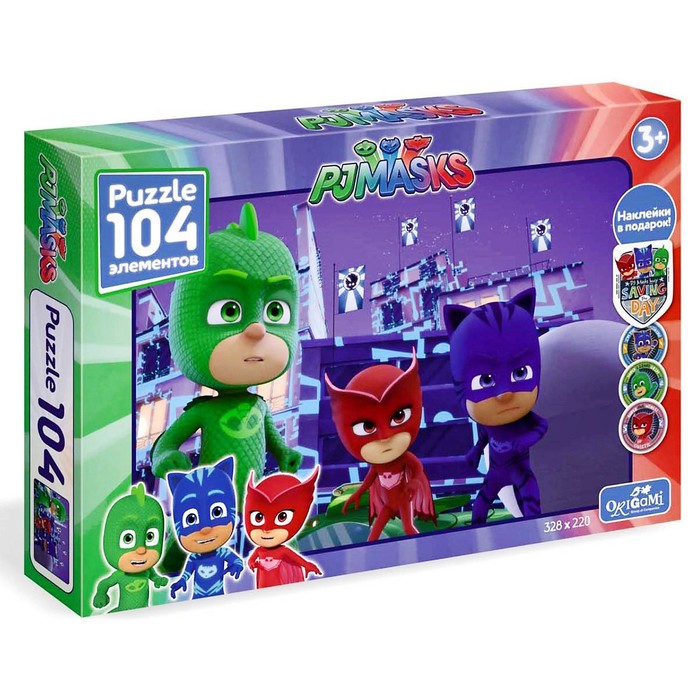 Пазл «Герои в масках. Ночные герои», 104 элемента + наклейки 
Пазл «Герои в масках. Ночные герои», 104 элемента + наклейки