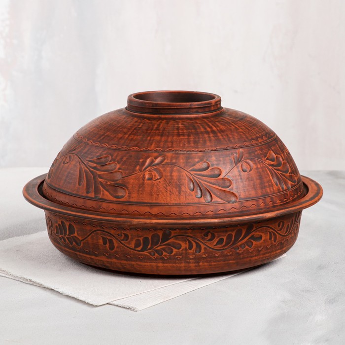 Горшок духовой с крышкой "Пловница", декор, красная глина, 29.5 см, 2 л, микс
Горшок духовой с крышкой "Пловница", декор, красная глина, 29.5 см, 2 л, микс