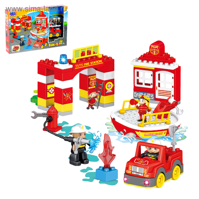 Конструктор «Пожарная станция», 54 детали, световые и звуковые эффекты, работает от батареек 
Конструктор «Пожарная станция», 54 детали, световые и звуковые эффекты, работает от батареек