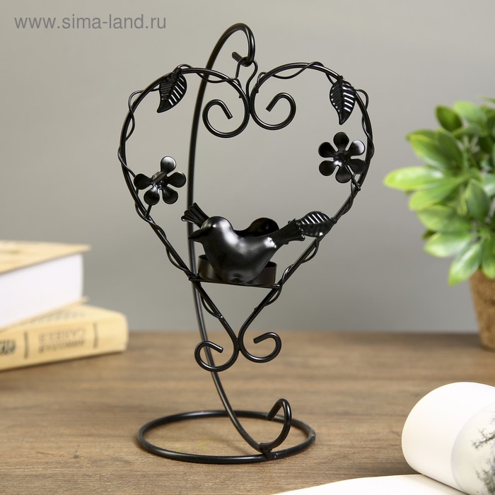 Подсвечник металл 1 свеча "Птица в сердце" чёрный 23х16х10 см
Подсвечник металл 1 свеча "Птица в сердце" чёрный 23х16х10 см