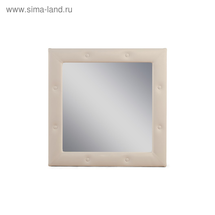 фото Зеркало «алеро» квадратное, 85,5 × 85,5 см, экокожа, цвет бежевый архитектория