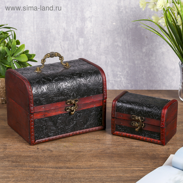 Шкатулка-сундучок "Цветы на тёмном", набор 2 шт
Шкатулка-сундучок "Цветы на тёмном", набор 2 шт