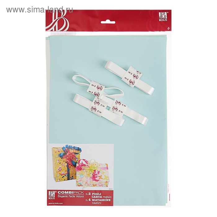 Набор для упаковки, светло-голубой, крафт 0,7 х 1 м х 2, лента 15 мм х 3 м х 4 
Набор для упаковки, светло-голубой, крафт 0,7 х 1 м х 2, лента 15 мм х 3 м х 4