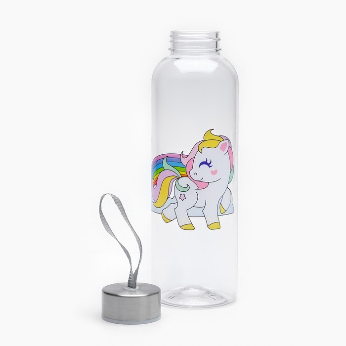 фото Бутылка для воды, 600 мл, "единорог", 20 х 7 см