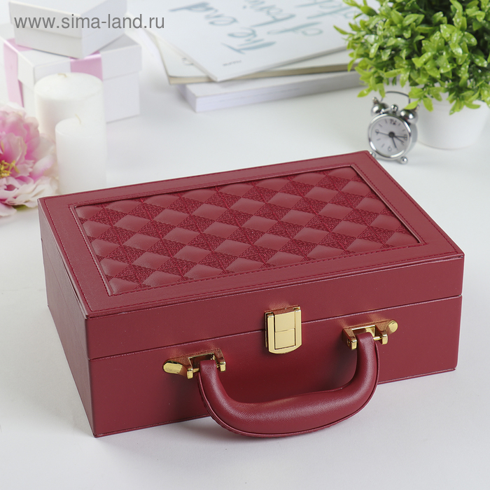 Шкатулка кожзам для украшений чемодан "Крупная клетка" красная 9х25х17,3 см
Шкатулка кожзам для украшений чемодан "Крупная клетка" красная 9х25х17,3 см