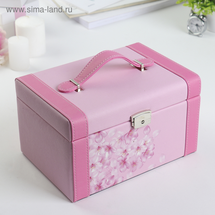 Шкатулка кожзам для украшений "Розовые цветы на розовом" 13,5х23х16,5 см
Шкатулка кожзам для украшений "Розовые цветы на розовом" 13,5х23х16,5 см
