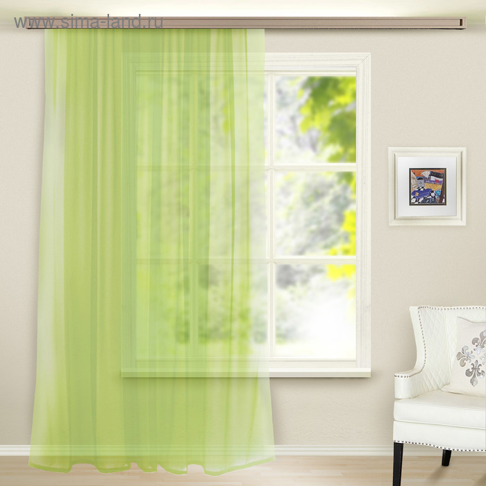 Штора вуаль однотонная 290х260 см, цвет светло-зелёный
Штора вуаль однотонная 290х260 см, цвет светло-зелёный