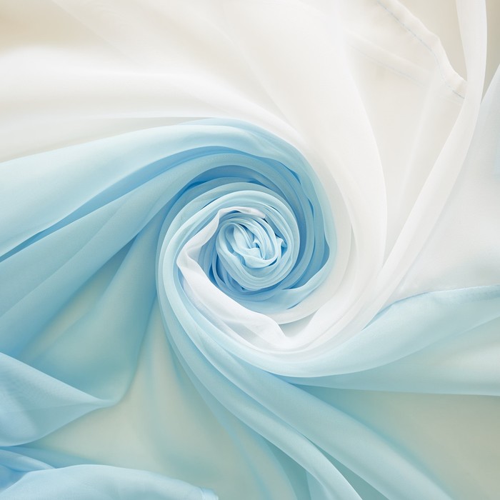 фото Комплект штор для кухни лидия 250х160 см, голубой, пэ 100% witerra