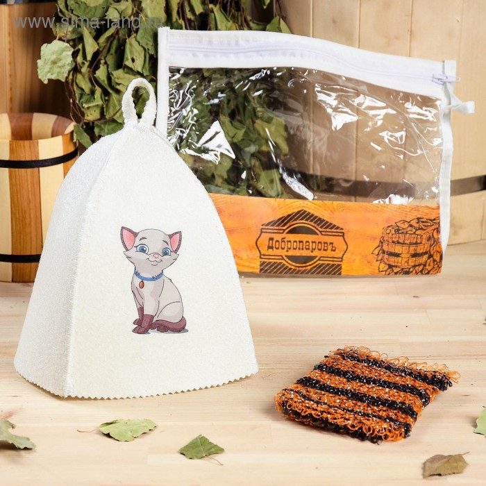 Набор для бани детский "Котёнок" в косметичке: шапка с принтом, мочалка
Набор для бани детский "Котёнок" в косметичке: шапка с принтом, мочалка