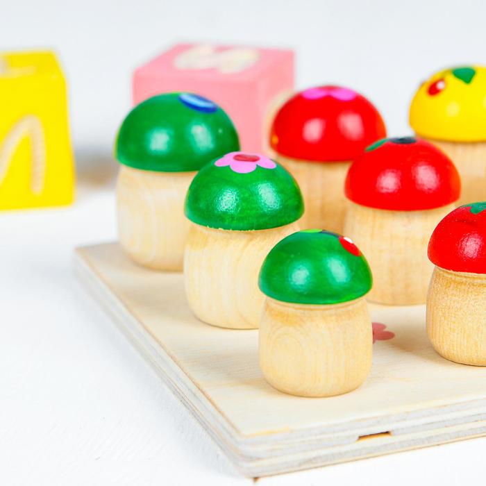 фото Набор «грибочки» размер грибочков: 4 см; 3,5 см; 3 см краснокамская игрушка