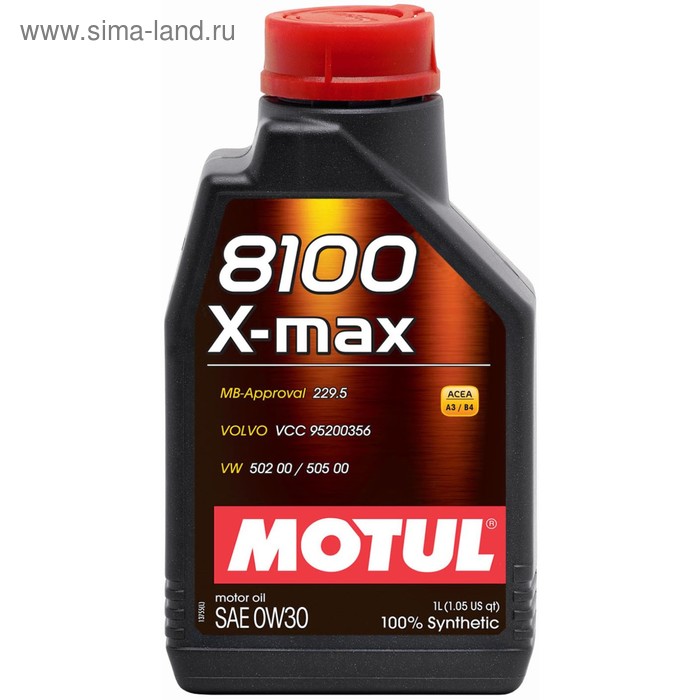 Масло моторное Motul 8100 X-MAX 0W30, 1 л 106569
Масло моторное Motul 8100 X-MAX 0W30, 1 л 106569