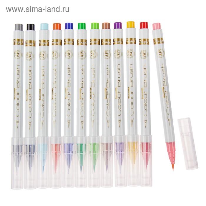 Набор акварельных маркеров, наконечник мягкая кисть, 12 штук, 12 цветов
Набор акварельных маркеров, наконечник мягкая кисть, 12 штук, 12 цветов