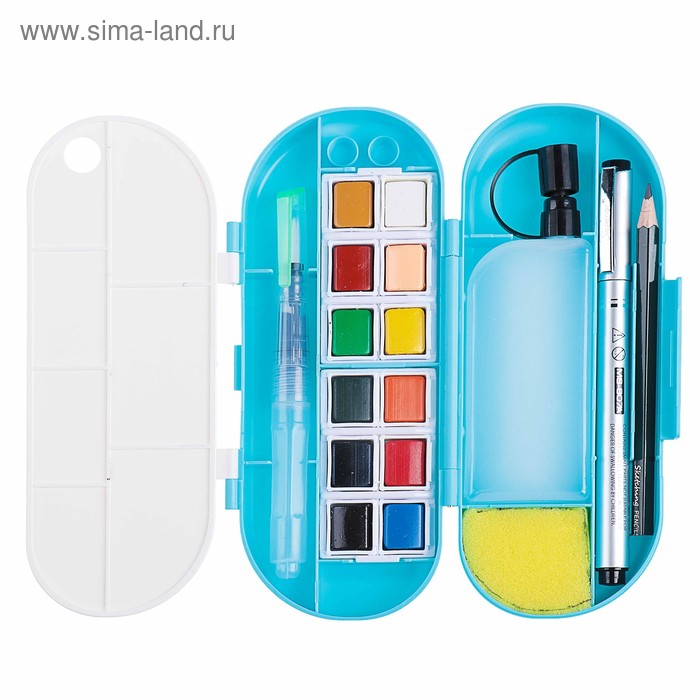 Краски акварельные Superior, профессиональные, 12 цветов, в кюветах, с палитрой, кистью, ручкой, 2 губки,емкость для воды
Краски акварельные Superior, профессиональные, 12 цветов, в кюветах, с палитрой, кистью, ручкой, 2 губки,емкость для воды