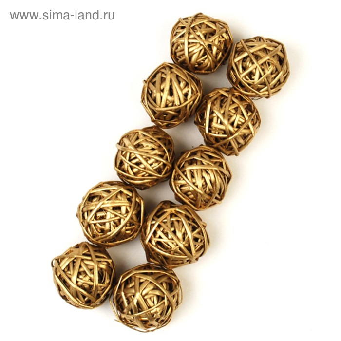 Шар из лозы, набор 10 шт, 3,5 см,золотой
Шар из лозы, набор 10 шт, 3,5 см,золотой
