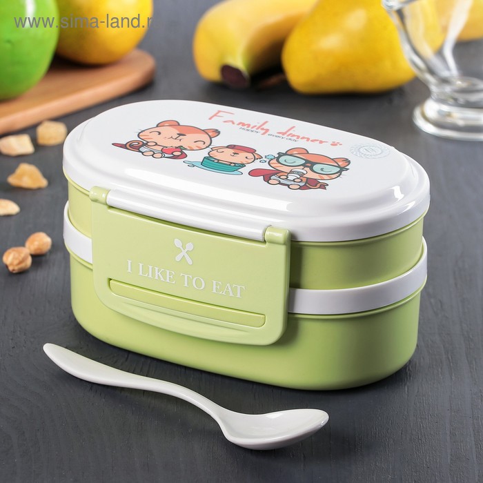 Ланч-бокс «Люблю покушать», 2 уровня, с ложкой, овальный, цвет МИКС
Ланч-бокс «Люблю покушать», 2 уровня, с ложкой, овальный, цвет МИКС