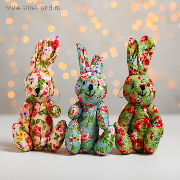 фото Подвеска «зайка в цветочек», цвета микс