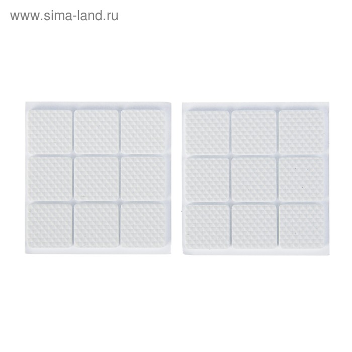 фото Накладка мебельная квадратная tundra, размер 25 х 25 мм, 18 шт, полимерная, цвет белый
