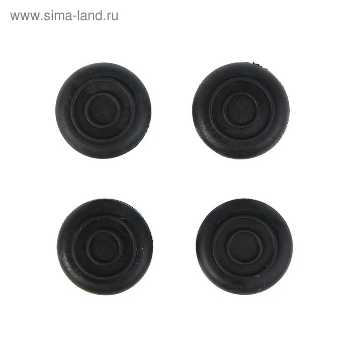 фото Накладка мебельная круглая tundra, d=25 мм, 4 шт., черная