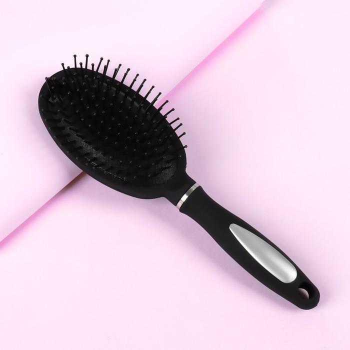 Расчёска массажная, прорезиненная ручка, 7 × 24 см, цвет серебристый/чёрный
Расчёска массажная, прорезиненная ручка, 7 × 24 см, цвет серебристый/чёрный