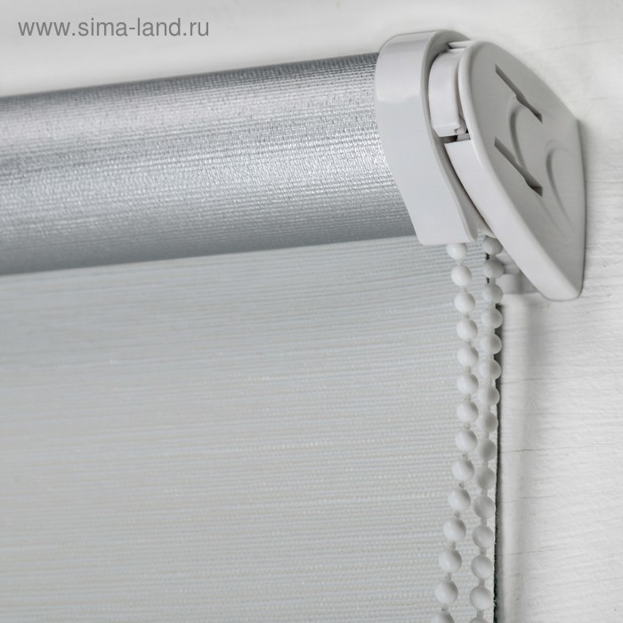 фото Штора рулонная 160х175 см "блэкаут. штрих", плотность 340 г/м2, цвет белый decofest