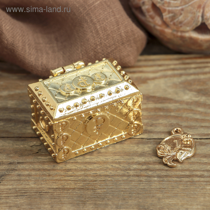 Денежный сундук с птицей счастья, 3,5 х 2,7 см
Денежный сундук с птицей счастья, 3,5 х 2,7 см