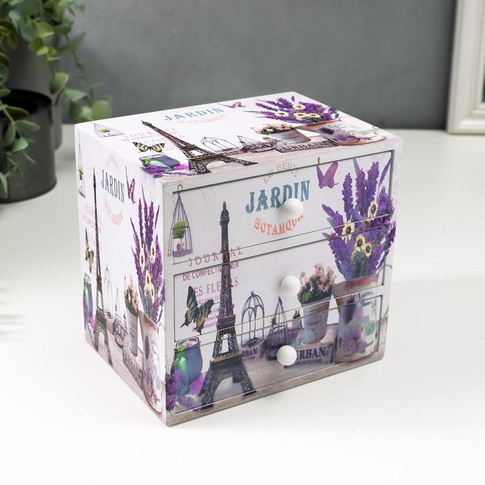 Шкатулка дерево комод 3 ящика "Лаванда и Эйфелева башня" 14,8х15,6х11,6 см
Шкатулка дерево комод 3 ящика "Лаванда и Эйфелева башня" 14,8х15,6х11,6 см