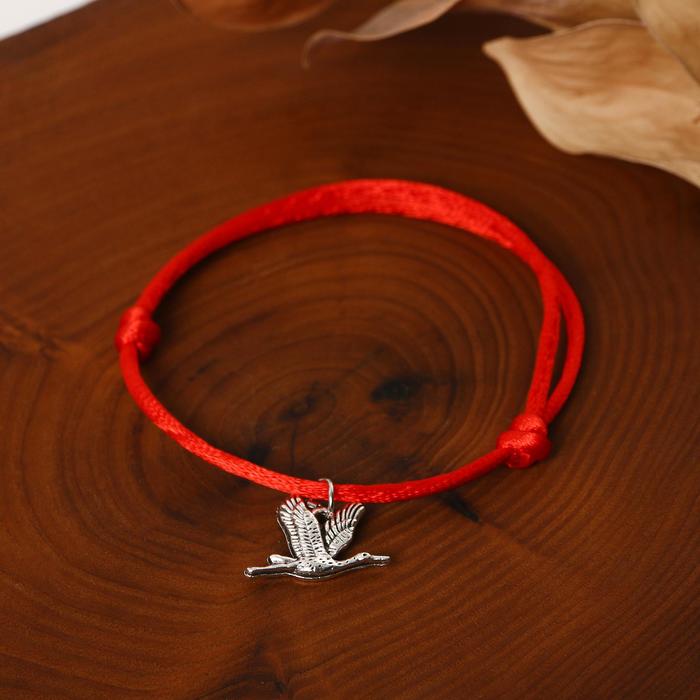 фото Браслет-оберег "красная нить" семейное счастье, цвет серебро, l=20см queen fair