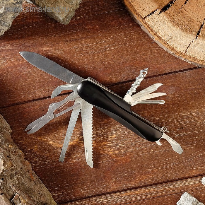 Нож швейцарский "Амиран" 11в1 рукоять черная выпуклая
Нож швейцарский "Амиран" 11в1 рукоять черная выпуклая