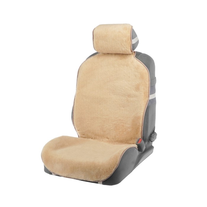 фото Накидка на сиденье, натуральная шерсть,145х55 см, бежевая