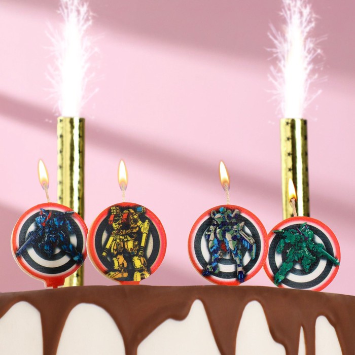 Набор свечей в торт "Рейнджеры", 4 шт + 2 фонтана
Набор свечей в торт "Рейнджеры", 4 шт + 2 фонтана