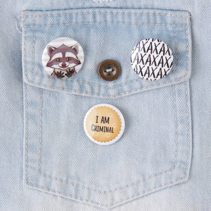 Набор значков "Енот" 3шт.
Набор значков "Енот" 3шт.