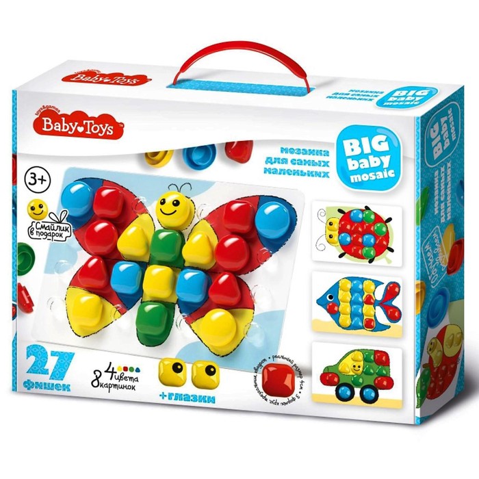 Мозаика для самых маленьких 27 элементов, 4 цвета
Мозаика для самых маленьких 27 элементов, 4 цвета