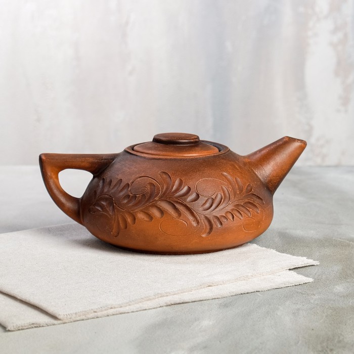 фото Чайник для заварки, 1 л, декор красная глина