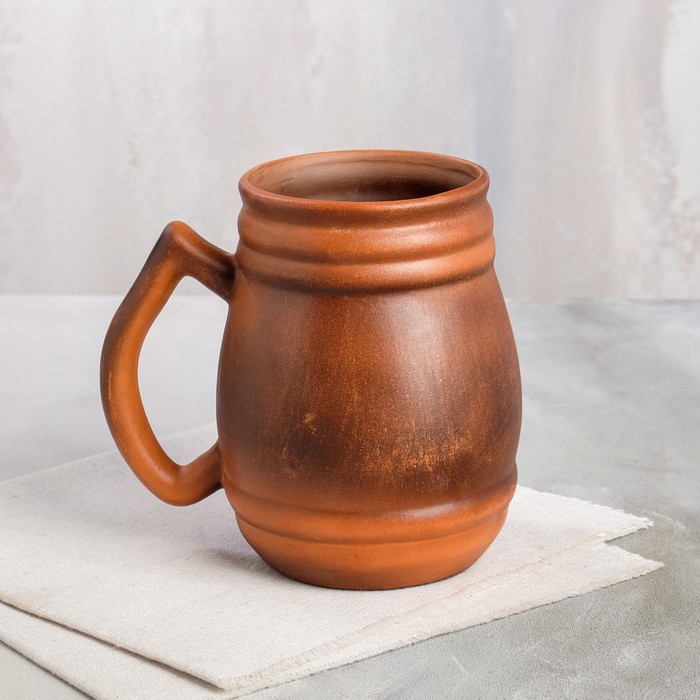 Пивная кружка "Бочка", гладкий, красная глина, 1 л
Пивная кружка "Бочка", гладкий, красная глина, 1 л