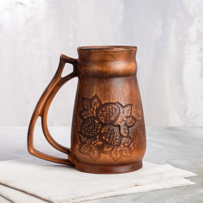 Пивная кружка "Хмель", декор, красная глина, 1 л
Пивная кружка "Хмель", декор, красная глина, 1 л