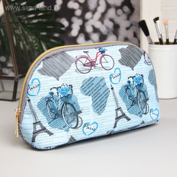 фото Косметичка дорожная, отдел на молнии, цвет голубой
