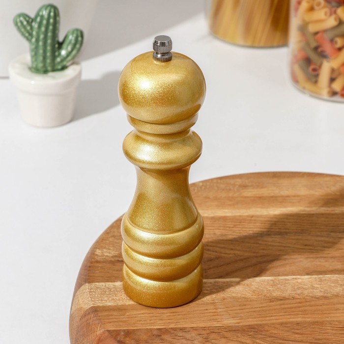 Мельница для специй «Голд», 16,5×5 см, керамический механизм, цвет золотой
Мельница для специй «Голд», 16,5×5 см, керамический механизм, цвет золотой