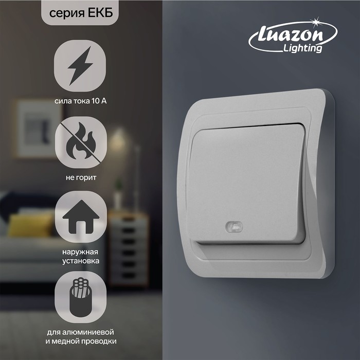 Выключатель Luazon Lighting "ЕКБ", 10 А, 1 клавиша, с подсветкой, белый
Выключатель Luazon Lighting "ЕКБ", 10 А, 1 клавиша, с подсветкой, белый