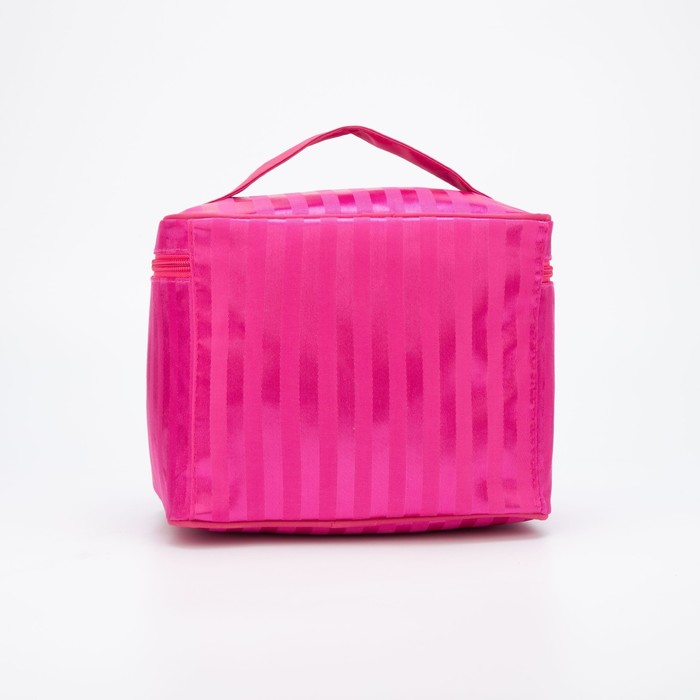 фото Косметичка на молнии, с зеркалом, цвет розовый