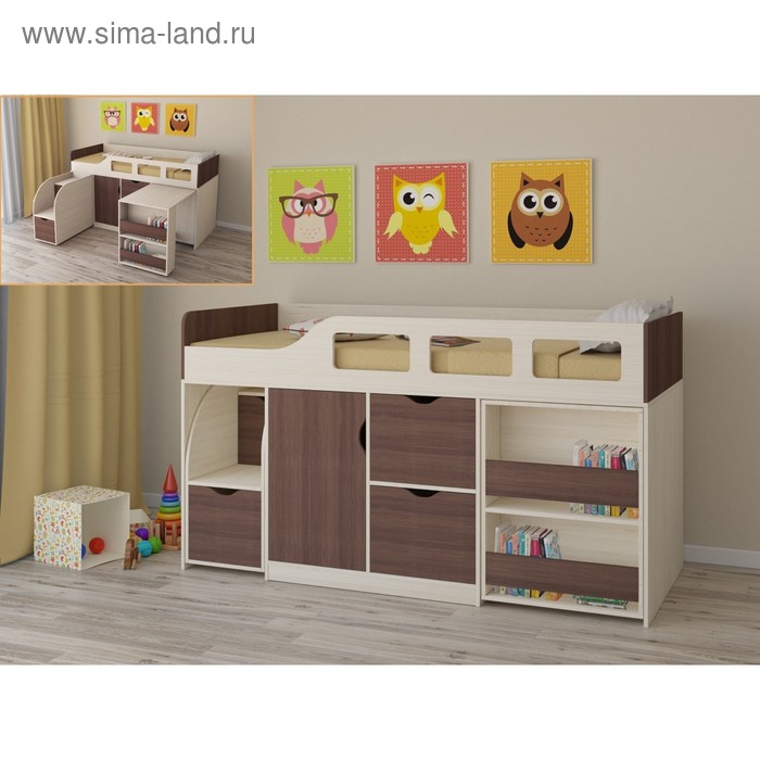 Детская кровать-чердак «Астра 8», цвет дуб молочный/дуб шамони
Детская кровать-чердак «Астра 8», цвет дуб молочный/дуб шамони