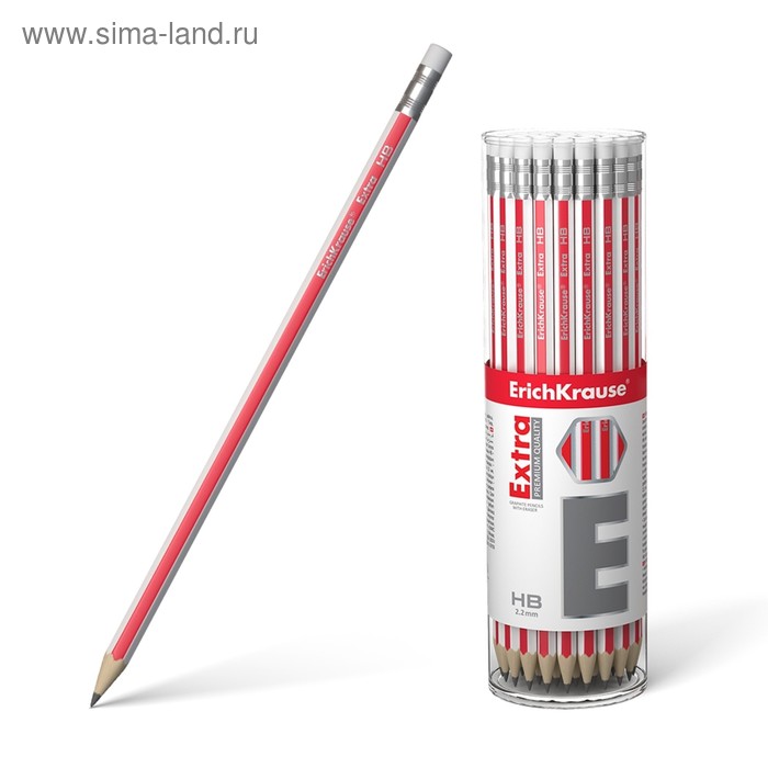 Карандаш чернографитный с ластиком НВ, 2.2 мм, ErichKrause Extra, шестигранный, из отборной древесины, в тубусе
Карандаш чернографитный с ластиком НВ, 2.2 мм, ErichKrause Extra, шестигранный, из отборной древесины, в тубусе