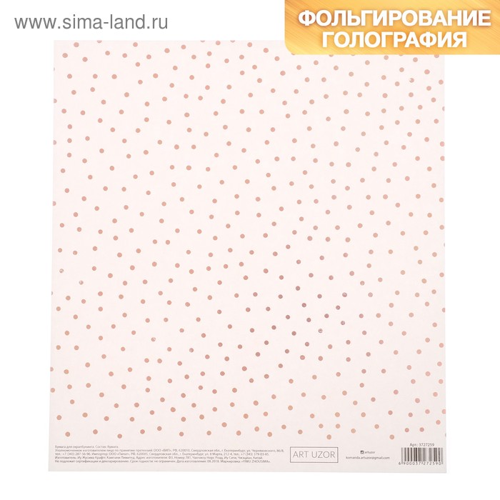 Бумага для скрапбукинга жемчужная с фольгированием «Лёгкость», 20 × 21.5 см, 250г/м
Бумага для скрапбукинга жемчужная с фольгированием «Лёгкость», 20 × 21.5 см, 250г/м